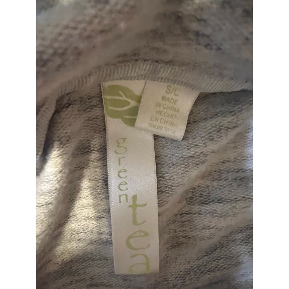 Green Tea Women’s Small Gray Heather Pullover Hoodie Kangaroo Pocket - Picture 3 of 4